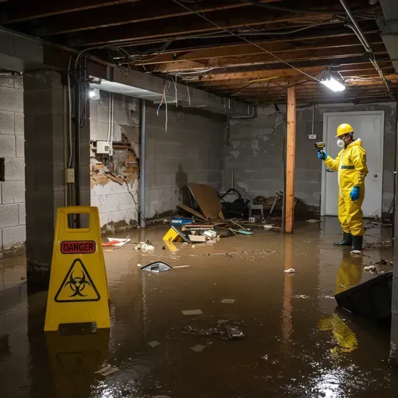 Flooded Basement Electrical Hazard in Lawson, MO Property